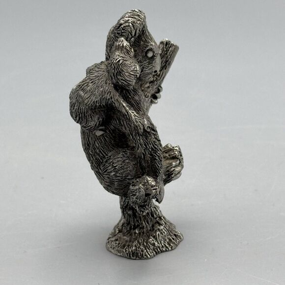 Vtg Pewter Koala Bear and Cub Figurine Sitting in a Tree Australian Animals 3" - Picture 6 of 7